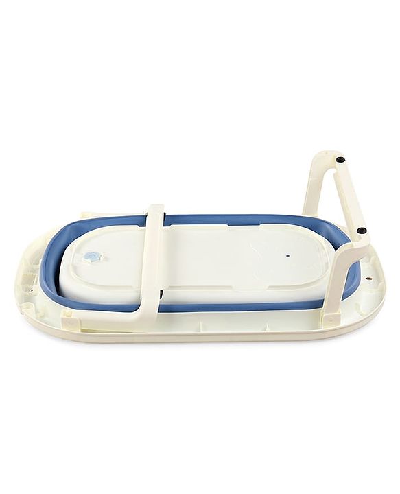 Babyhug Foldable Baby Bathtub - Blue - Free Size| Ideal for Infants & Toddlers| For Boys & Girls| Drain Plug| Non-slip Base| Travel Friendly| Compact Fold for Easy Storing