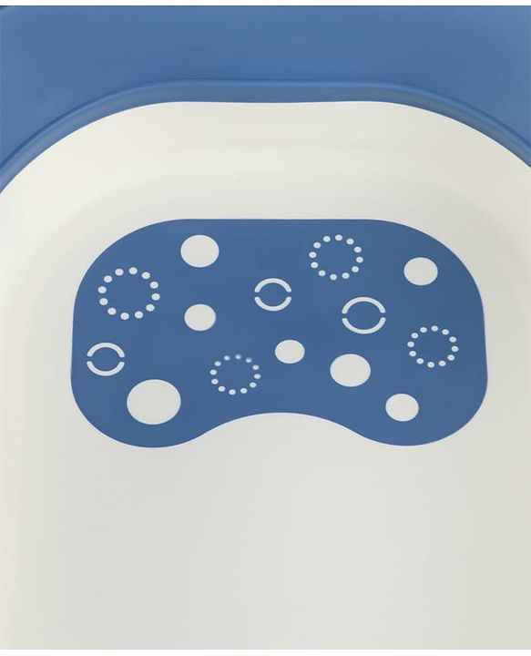 Babyhug Foldable Baby Bathtub - Blue - Free Size| Ideal for Infants & Toddlers| For Boys & Girls| Drain Plug| Non-slip Base| Travel Friendly| Compact Fold for Easy Storing