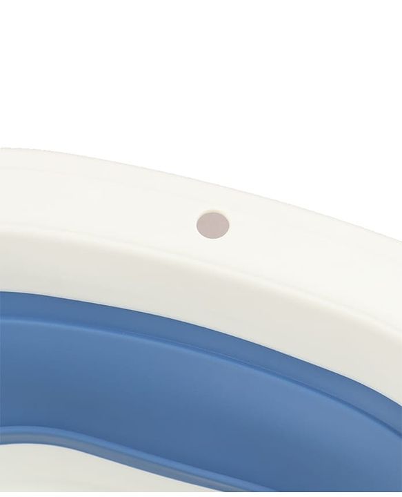 Babyhug Foldable Baby Bathtub - Blue - Free Size| Ideal for Infants & Toddlers| For Boys & Girls| Drain Plug| Non-slip Base| Travel Friendly| Compact Fold for Easy Storing