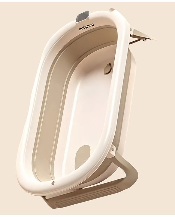 Babyhug Foldable Baby Bathtub - Blue - Free Size| Ideal for Infants & Toddlers| For Boys & Girls| Drain Plug| Non-slip Base| Travel Friendly| Compact Fold for Easy Storing