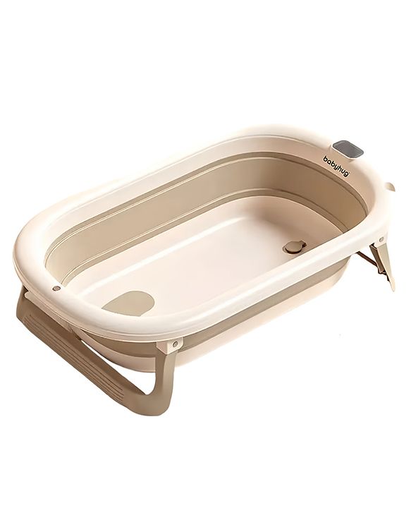 Babyhug Foldable Baby Bathtub - Blue - Free Size| Ideal for Infants & Toddlers| For Boys & Girls| Drain Plug| Non-slip Base| Travel Friendly| Compact Fold for Easy Storing