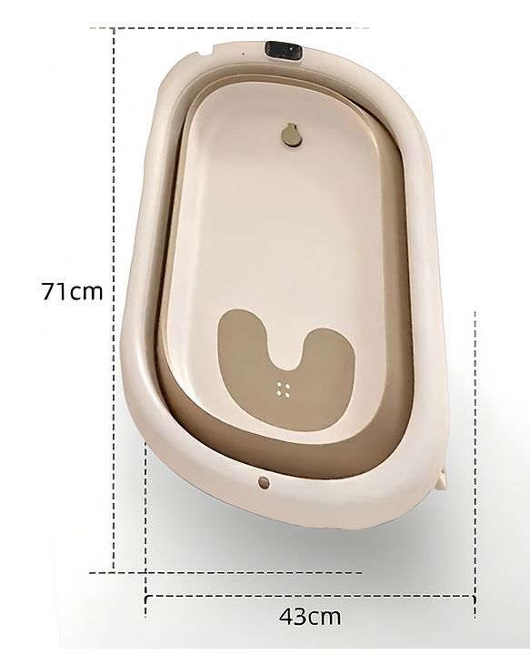 Babyhug Foldable Baby Bathtub - Blue - Free Size| Ideal for Infants & Toddlers| For Boys & Girls| Drain Plug| Non-slip Base| Travel Friendly| Compact Fold for Easy Storing