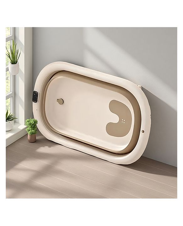 Babyhug Foldable Baby Bathtub - Blue - Free Size| Ideal for Infants & Toddlers| For Boys & Girls| Drain Plug| Non-slip Base| Travel Friendly| Compact Fold for Easy Storing