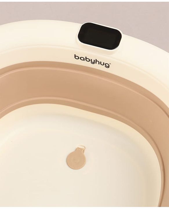 Babyhug Foldable Baby Bathtub - Blue - Free Size| Ideal for Infants & Toddlers| For Boys & Girls| Drain Plug| Non-slip Base| Travel Friendly| Compact Fold for Easy Storing