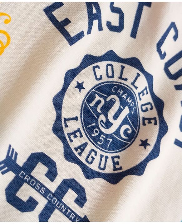 Babyhug 100% Cotton Knit Full Sleeves T-Shirt with East Coast Text Print - White