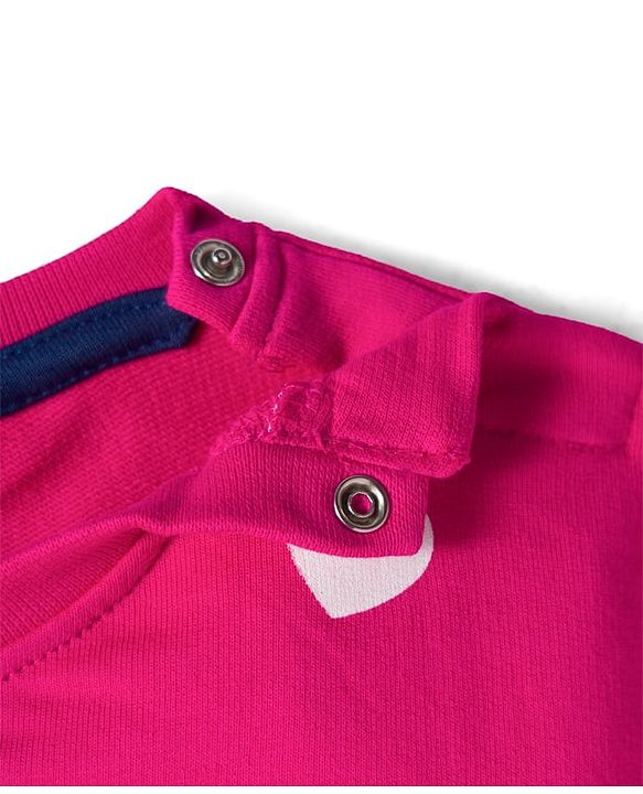 Babyhug 100% Cotton Knit Full Sleeves T-Shirt with Heart Print - Pink