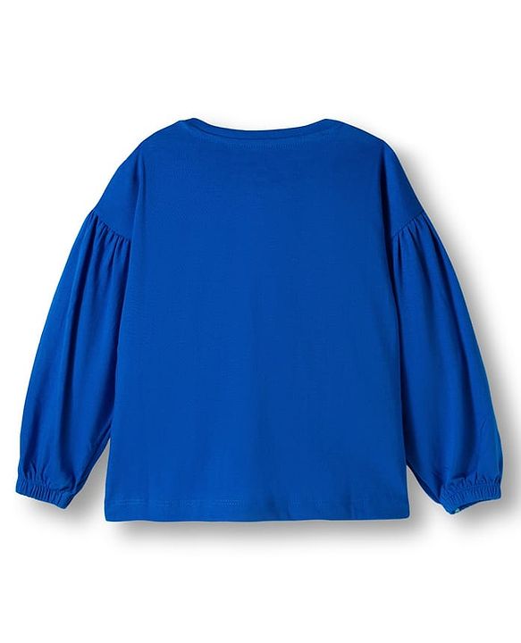 Babyhug 100% Cotton Knit Full Sleeves T-Shirt with Be Awesome Text Print - Royal Blue