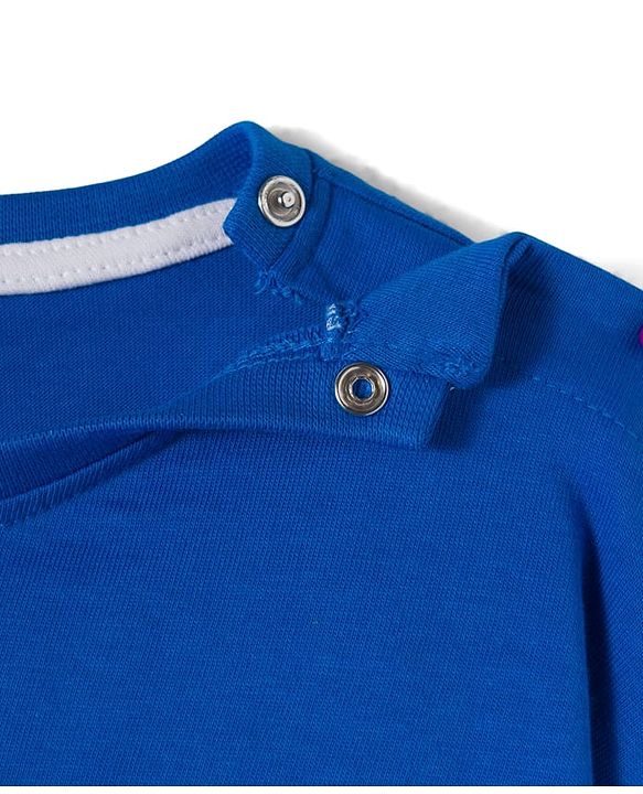 Babyhug 100% Cotton Knit Full Sleeves T-Shirt with Be Awesome Text Print - Royal Blue