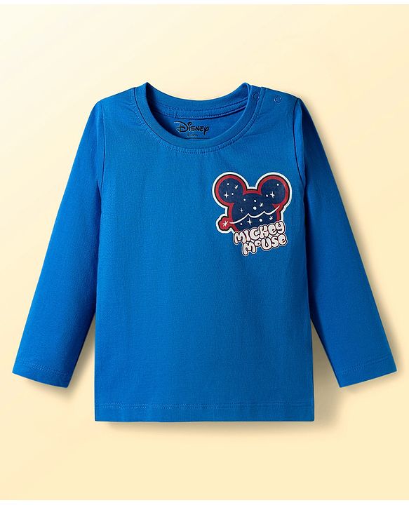 Babyhug Disney Single Jersey Knit Full Sleeves T-Shirts with Mickey & Friend Graphic Pack of 3 - Red Blue & White