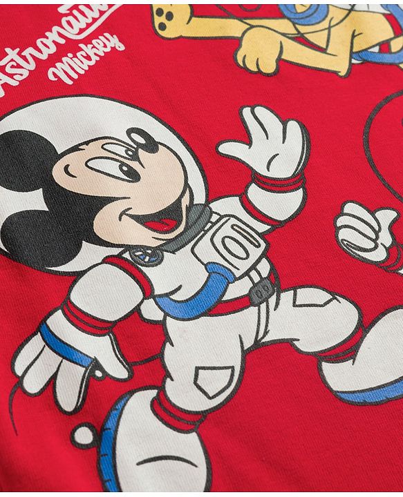 Babyhug Disney Single Jersey Knit Full Sleeves T-Shirts with Mickey & Friend Graphic Pack of 3 - Red Blue & White