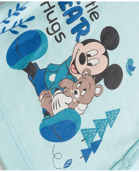Babyhug Disney Interlock Knit Full Sleeves Jhablas with Mickey Mouse Graphics Pack of 3 - Multicolour