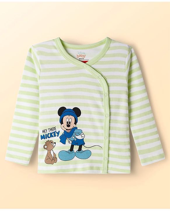 Babyhug Disney Interlock Knit Full Sleeves Jhablas with Mickey Mouse Graphics Pack of 3 - Multicolour