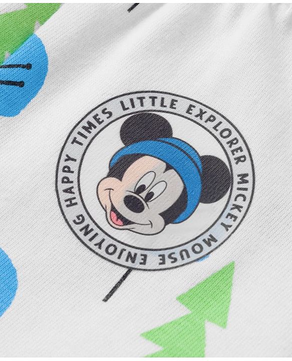 Babyhug Disney Lycra Knit Trunks with Mickey Mouse Graphic Pack of 3 - Light Blue White & Light Green