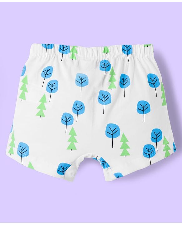 Babyhug Disney Lycra Knit Trunks with Mickey Mouse Graphic Pack of 3 - Light Blue White & Light Green