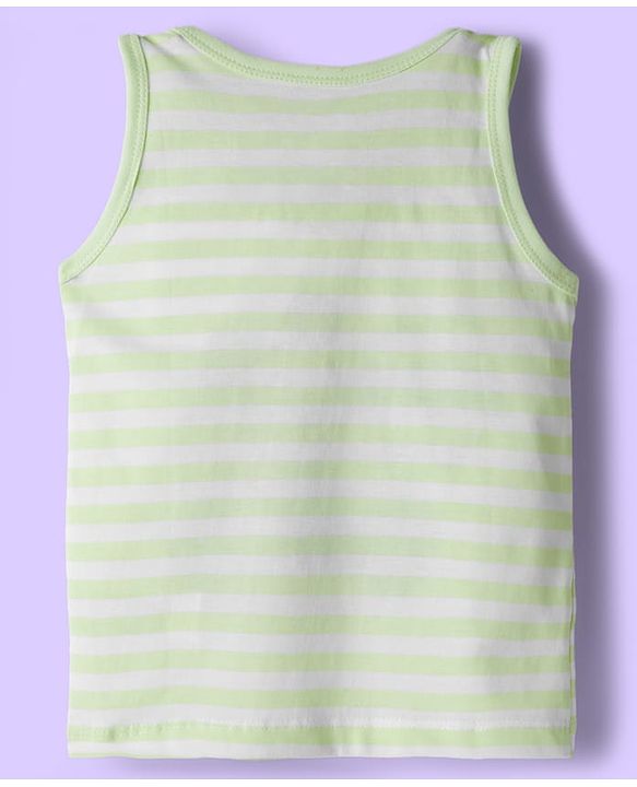 Babyhug Disney Single Jersey Knit Sleeveless Vest with Mickey Mouse Graphic Pack of 3 - Light Blue White & Light Green