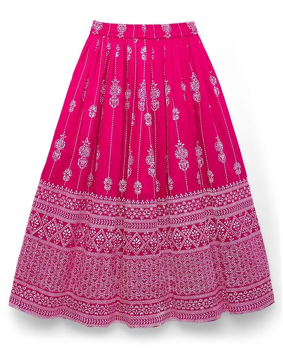 Pine Kids Woven Sleeveless Smoke Detailing Embroidered Choli & Lahenga Set With Dupatta - Pink