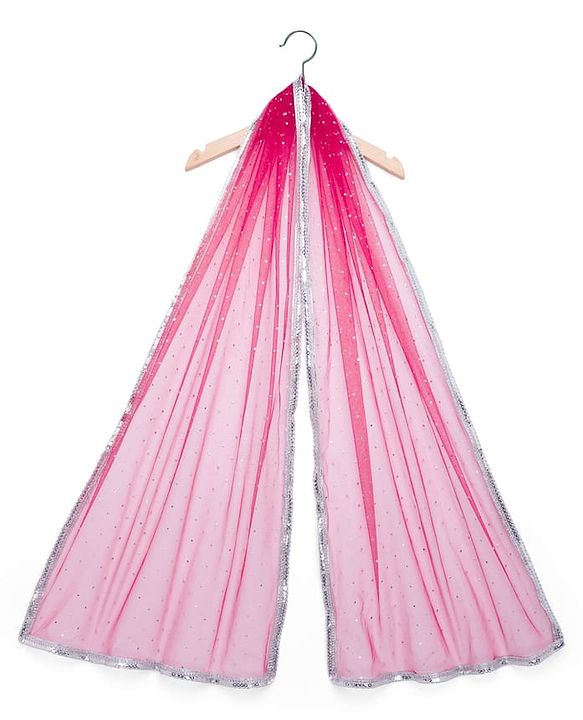 Pine Kids Woven Sleeveless Smoke Detailing Embroidered Choli & Lahenga Set With Dupatta - Pink
