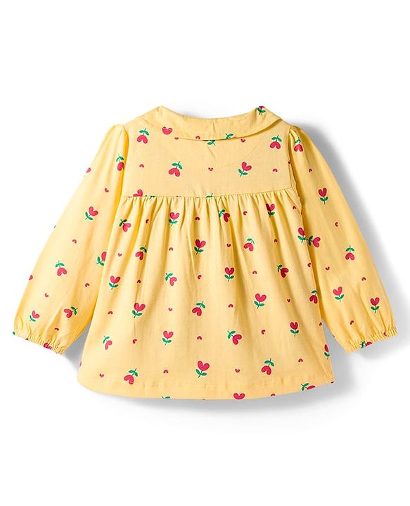 Babyhug Cotton Knit Full Sleeves Co-Ord Night Suit with Floral  Print - Yellow