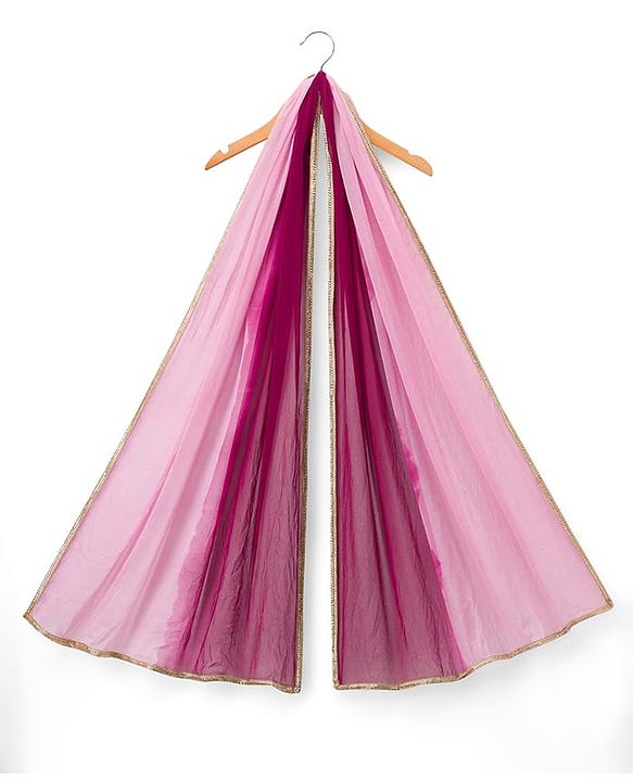 Pine Kids Woven Half Sleeves Choli Lehenga Set with Dupatta & Foil Print - Pink