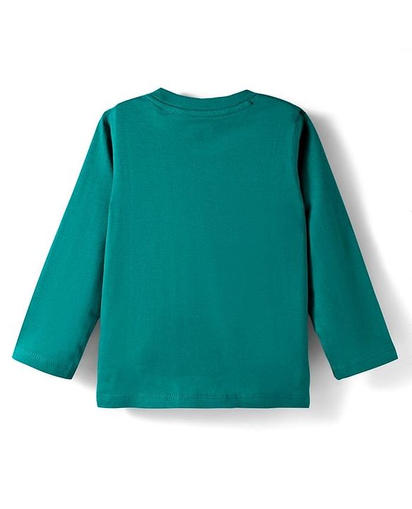 Babyhug 100% Cotton Knit Full Sleeves T-Shirt with Adventure Text Print Pack of 3 - Dark Green & Yellow Blue