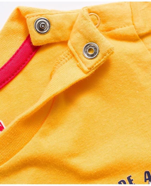 Babyhug 100% Cotton Knit Full Sleeves T-Shirt with Adventure Text Print Pack of 3 - Dark Green & Yellow Blue