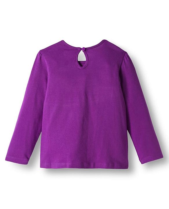 Babyhug 100% Cotton Knit Full Sleeves T-Shirt with Text Print - Violet