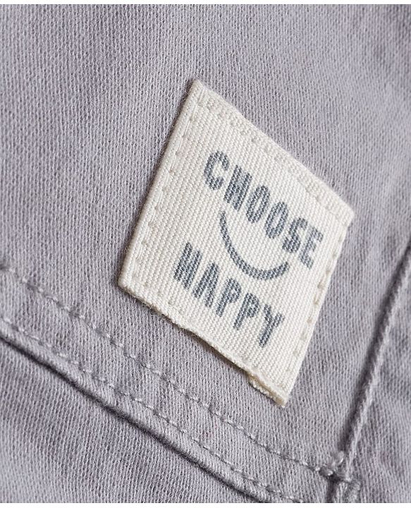 Babyhug Twill Woven Full Length Solid Color Joggers with Stretch - Grey