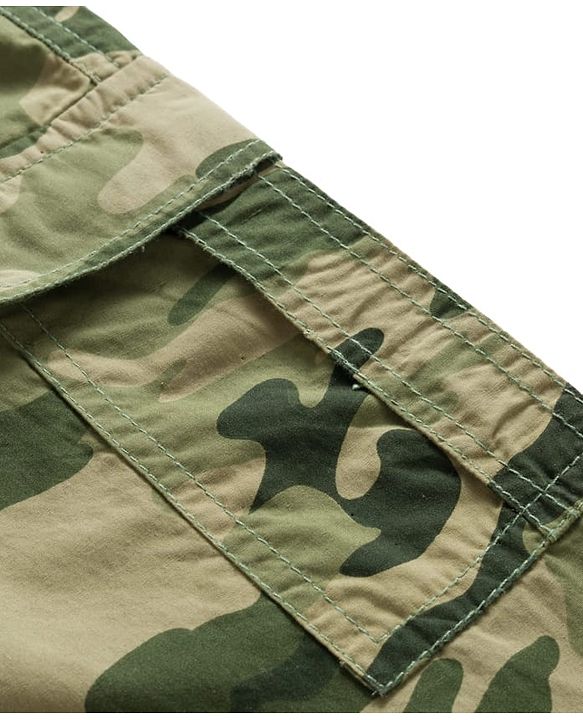 Babyhug Cotton Woven Full Length Jogger With Camouflage Print - Green