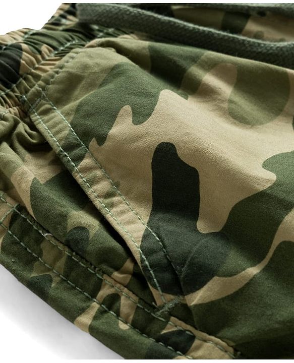 Babyhug Cotton Woven Full Length Jogger With Camouflage Print - Green