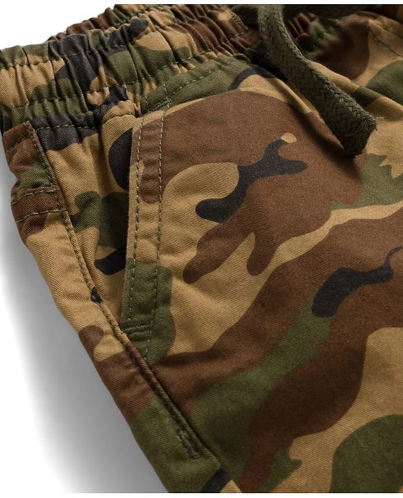 Babyhug Cotton Woven Full Length Trouser Pant With Camouflage Print - Multicolour
