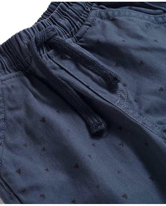 Babyhug Cotton Woven Full Length Printed Trouser Pant - Blue
