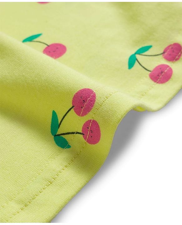 Babyhug 100% Cotton Knit Full Sleeves T-Shirt with Fruit Print - Yellow