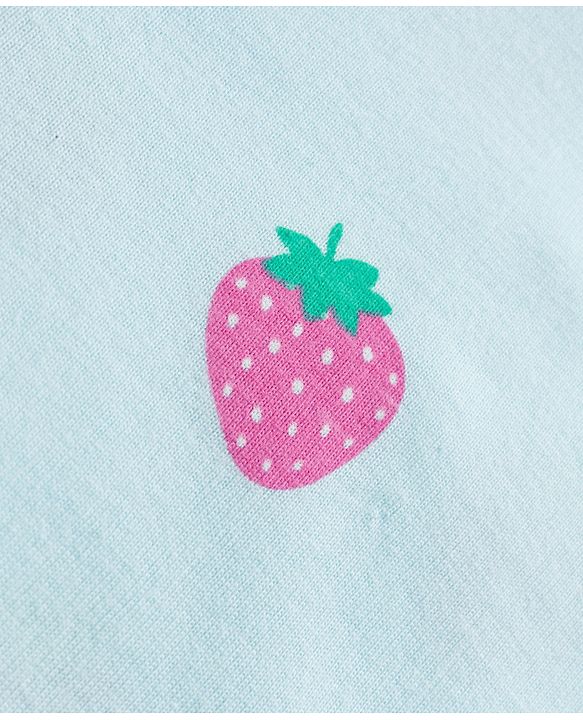 Babyhug 100% Cotton Knit Full Sleeves T-Shirt with Fruit Print - Light Blue