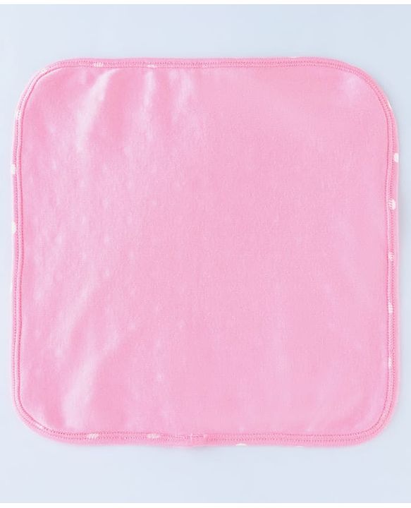 Babyhug Cotton Knit Wash Cloth with Floral Print Pack of 6 - Navy Blue Pink & Yellow