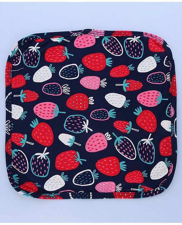 Babyhug Cotton Knit Wash Cloths with Floral & Polka Dot Pack Of 6 L 25.4 x B 25.4 cm - White Yellow & Pink
