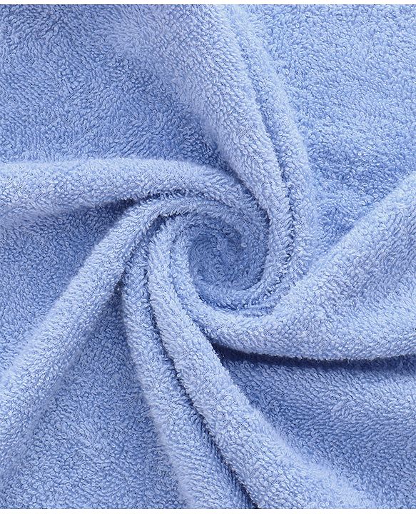 Babyhug Cotton Terry Woven Bath Towel With Lion Embroidery L 96 x B 46 cm - Blue