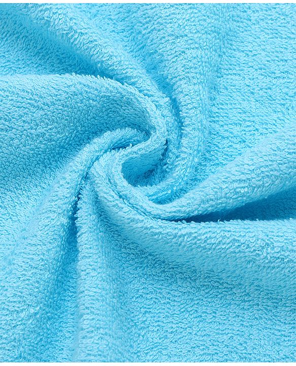 Babyhug Cotton Terry Woven Bath Towel With Lion Embroidery L 96 x B 46 cm - Blue