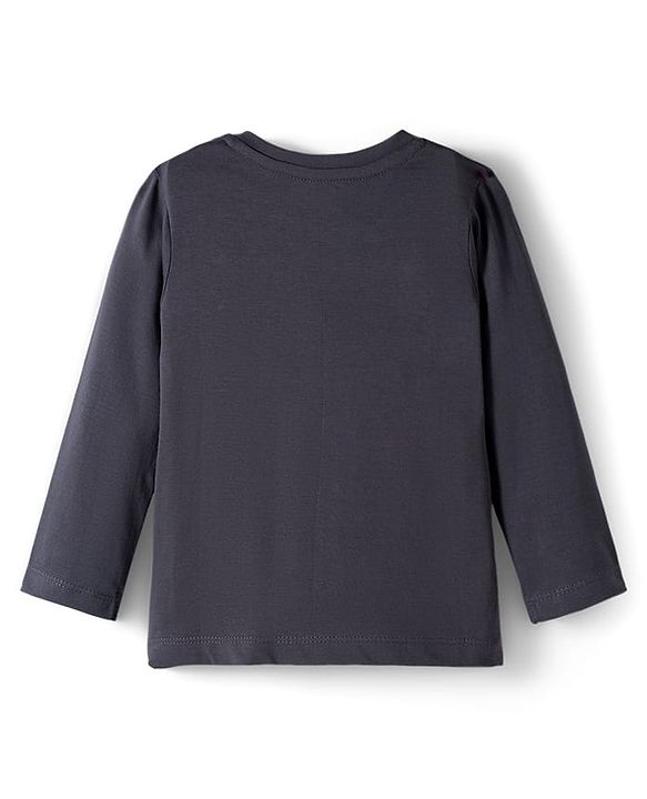 Babyhug Cotton Knit Full Sleeve Night Suit with Ghost Print - Charcoal Grey