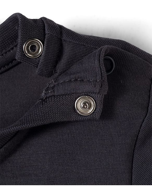 Babyhug Cotton Knit Full Sleeve Night Suit with Ghost Print - Charcoal Grey