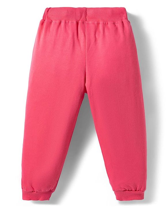 Babyhug Disney Terry Knit Full Sleeves Sweatshirt and Track Pant Set with Marie Graphic - Pink