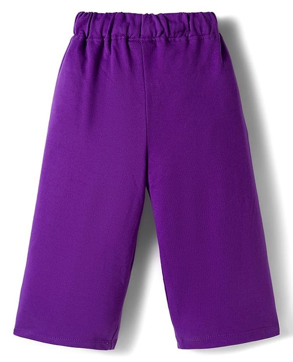 Babyhug Disney Terry Knit Full Sleeves Sweatshirt and Track Pant Set with Minnie Mouse Graphic - Purple