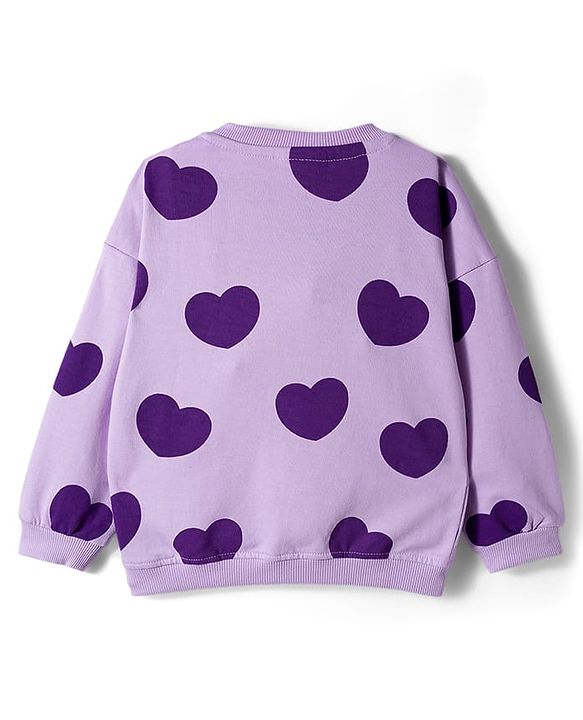 Babyhug Disney Terry Knit Full Sleeves Sweatshirt and Track Pant Set with Minnie Mouse Graphic - Purple