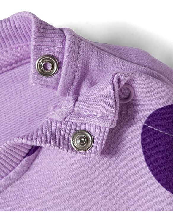 Babyhug Disney Terry Knit Full Sleeves Sweatshirt and Track Pant Set with Minnie Mouse Graphic - Purple