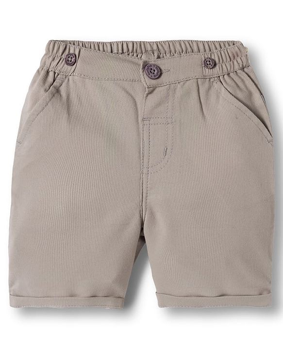 Babyhug Cotton Woven Half Sleeves Solid Color Shirt and Shorts Set With Suspender - Pink & Grey