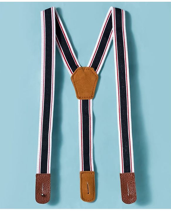 Babyhug Cotton Woven Half Sleeves Shirt & Short Set With Bow & Suspender - White