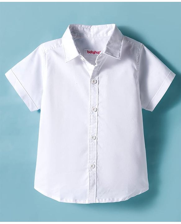 Babyhug Cotton Woven Half Sleeves Shirt & Short Set With Bow & Suspender - White