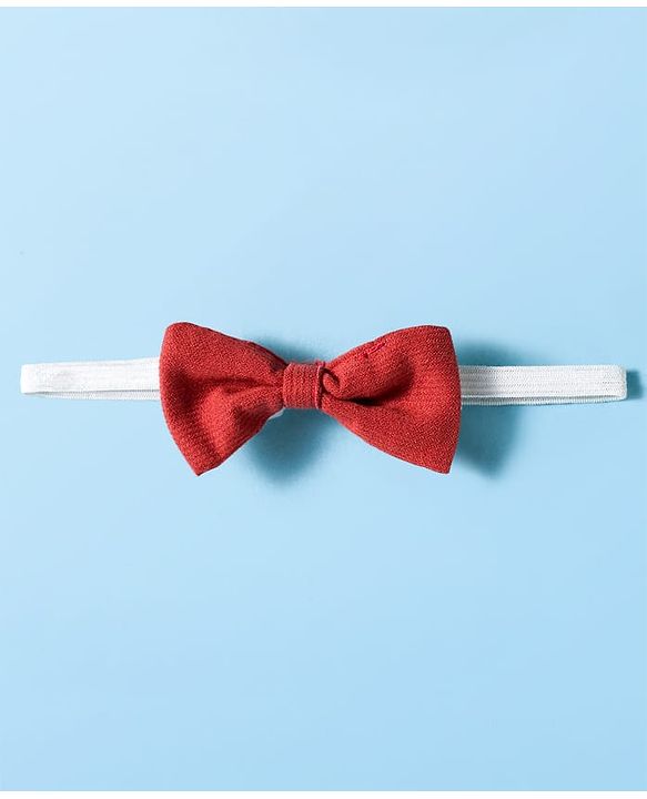 Babyhug Cotton Knit Half Sleeves Solid Color Shirt and Shorts Set with Bow & Suspender - White & Red