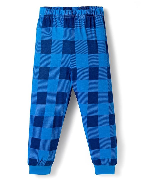 Babyhug Cotton Knit Full Sleeves Night Suit With Santa Print - Blue