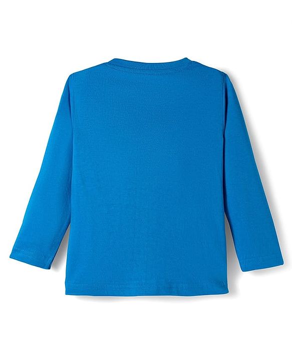 Babyhug Cotton Knit Full Sleeves Night Suit With Santa Print - Blue