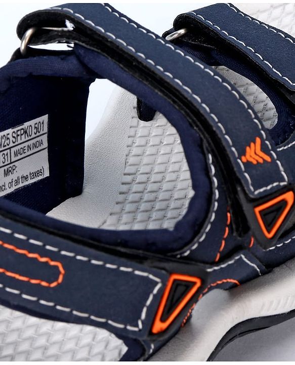 Pine Kids Solid Sandals With Velcro Closure - Navy Blue
